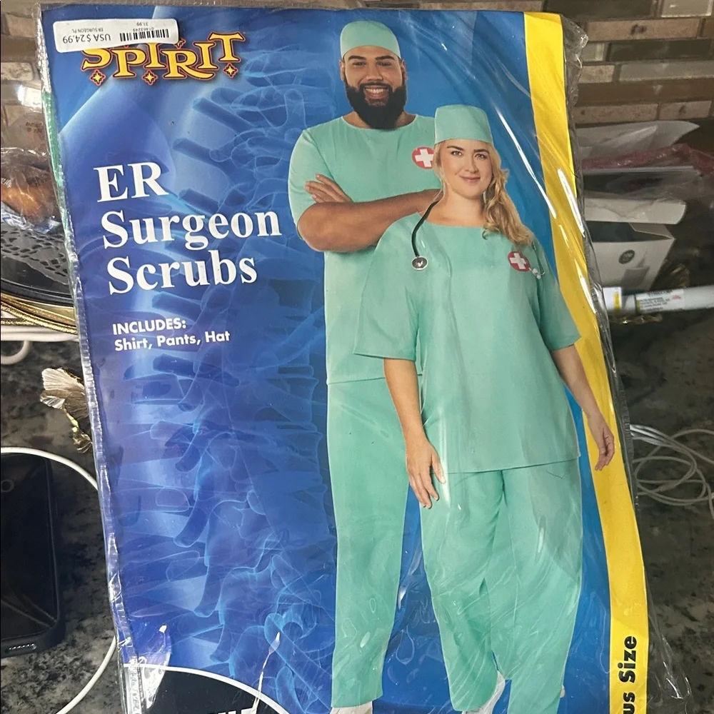 Spirit ER Surgeon Scrubs Costume - Teal